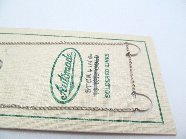 Vintage Automade Sterling Silver Twist Oval Link 1.35mm Chain Necklace 16 In