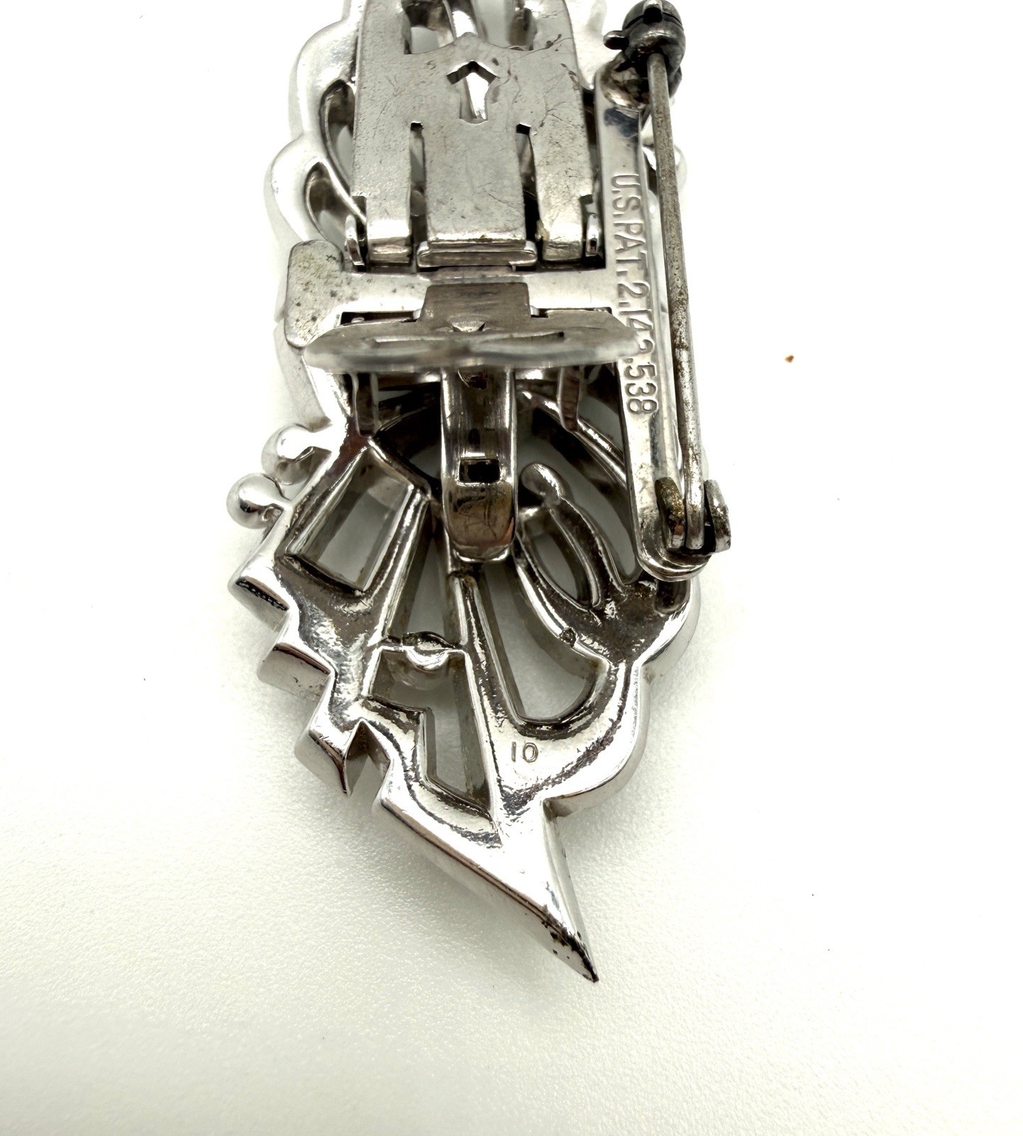 Vintage Art Deco /Retro–Deco Duette Coro Rhinestone Brooch/Pin– Patent 2143538