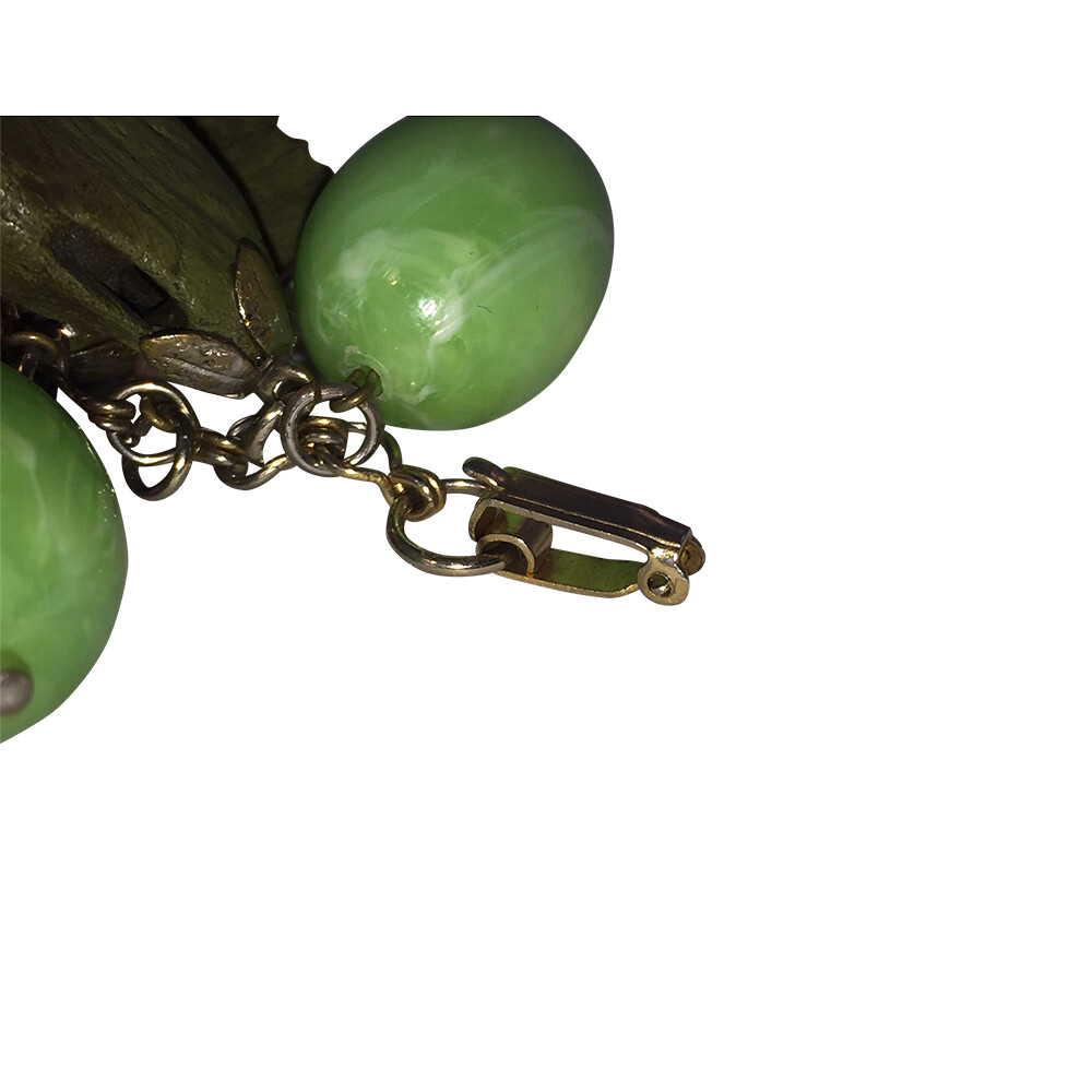 Rustic Vintage Lucite Wood and Plastic Charm Bracelet