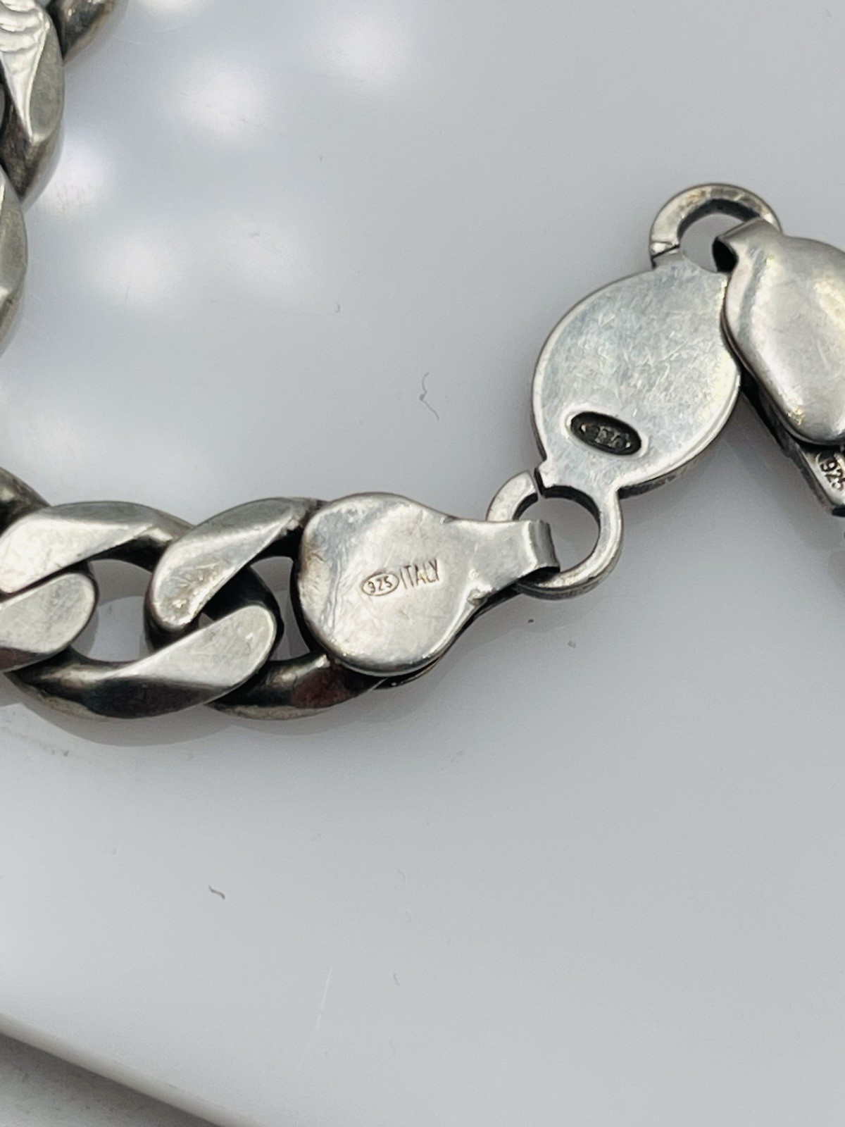 Silverite Vintage Sterling Silver Curb Link Chain Unisex Men’s Bracelet