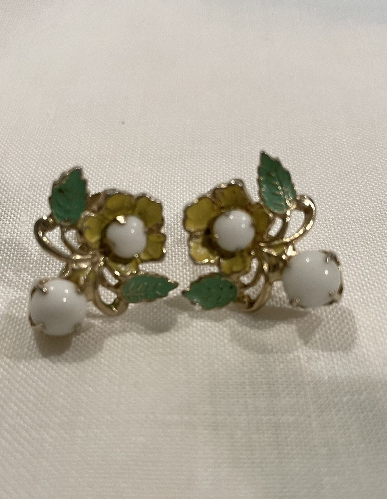 Vintage Clip On Earrings Set Of 10 Different Styles And Shapes And Color.