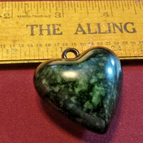 Fine vintage red hard plastic HEART pendant 1 & 1/2″ across Love Charm Very COOL