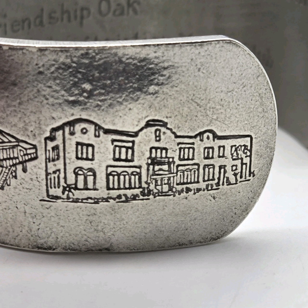 Salisbury Pewter Cuff Bracelet MS Gulf Coast Landmarks In Box Martin Miazza’s