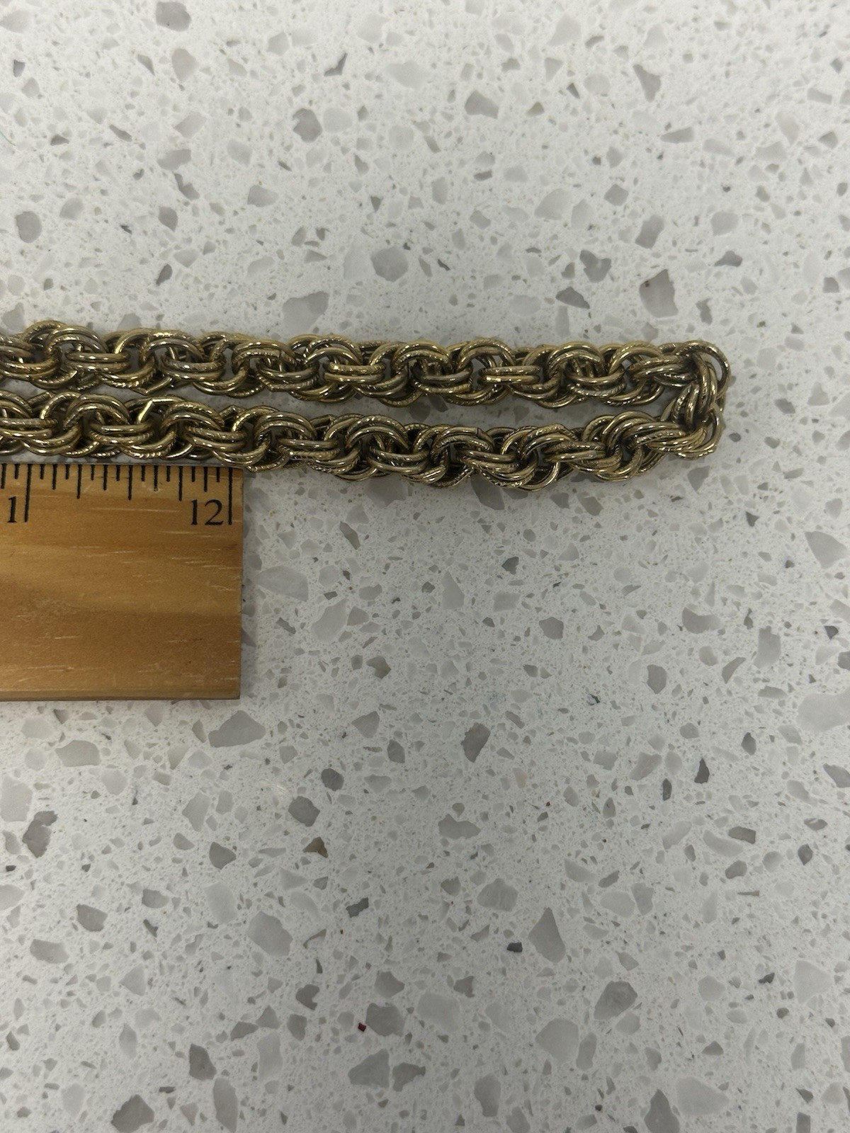 Vintage Gold Tone Mecklace Lot Of 2 Mesh Rope Chain Long Short
