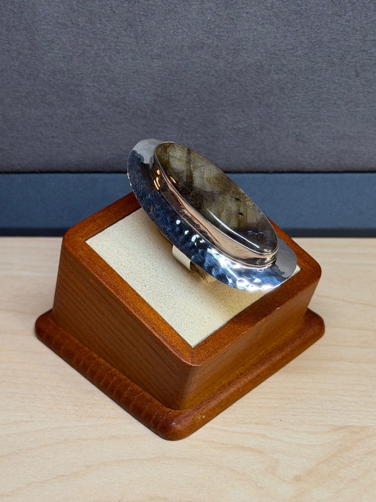 DOMINIQUE DINOUART DDD Mexico 925 Silver Labradorite Elongated Ring Sz 7.25 NEW