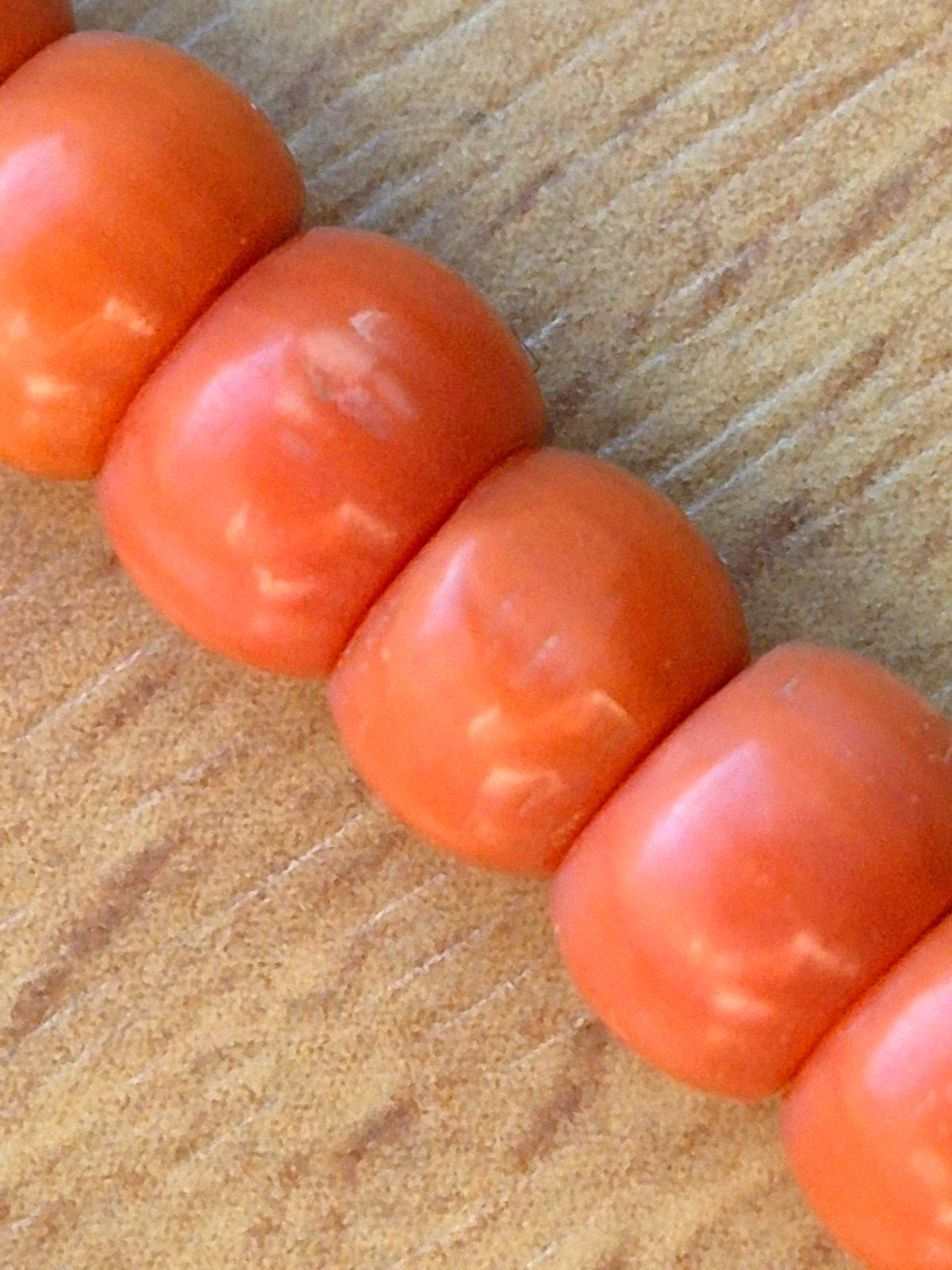Antique necklace in Ukrainian style made of natural salmon-colored coral 26,2 gr