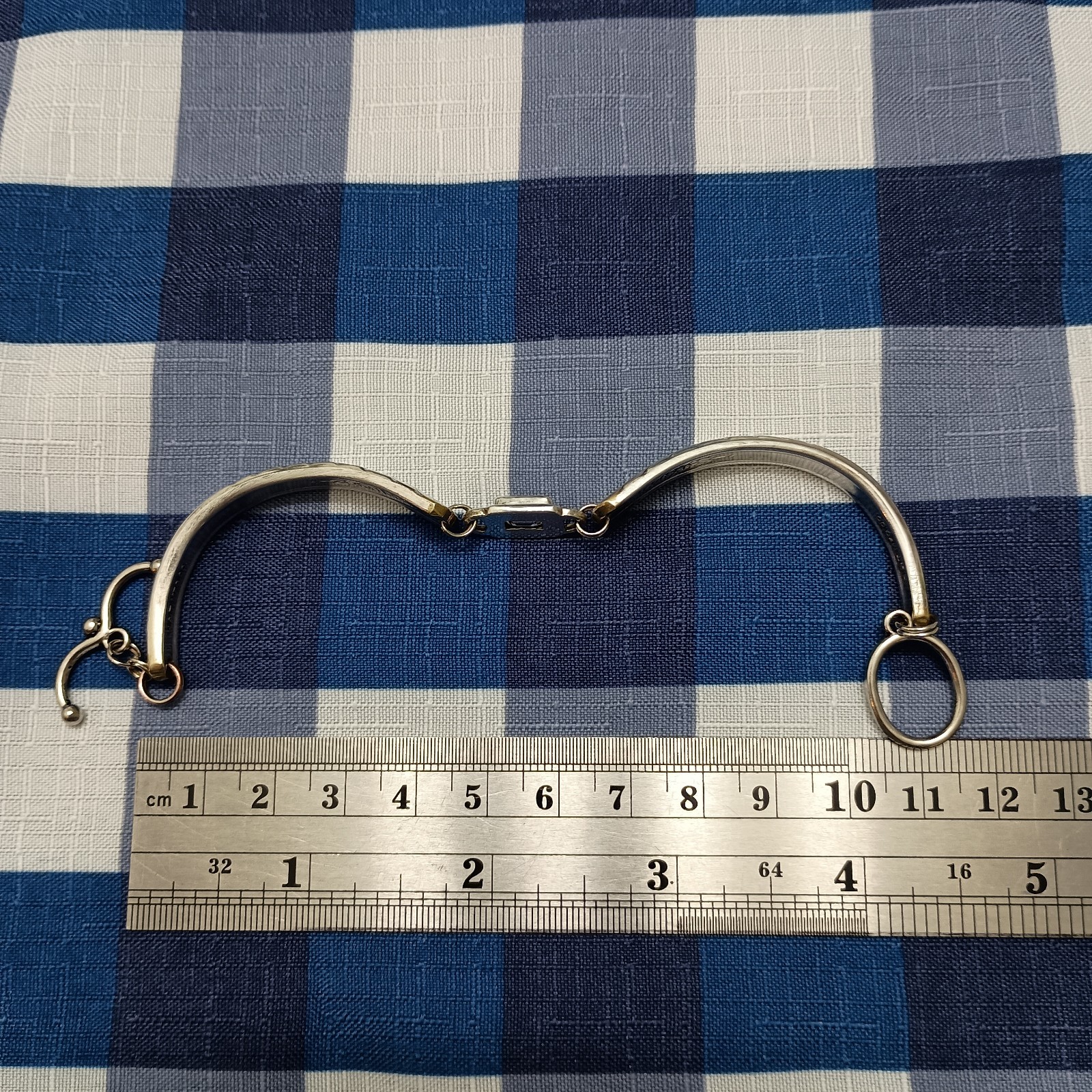 Vintage Holmes & Tuttle H&T Silverplate Spoon Bracelet Meadow Flower Clear Stone
