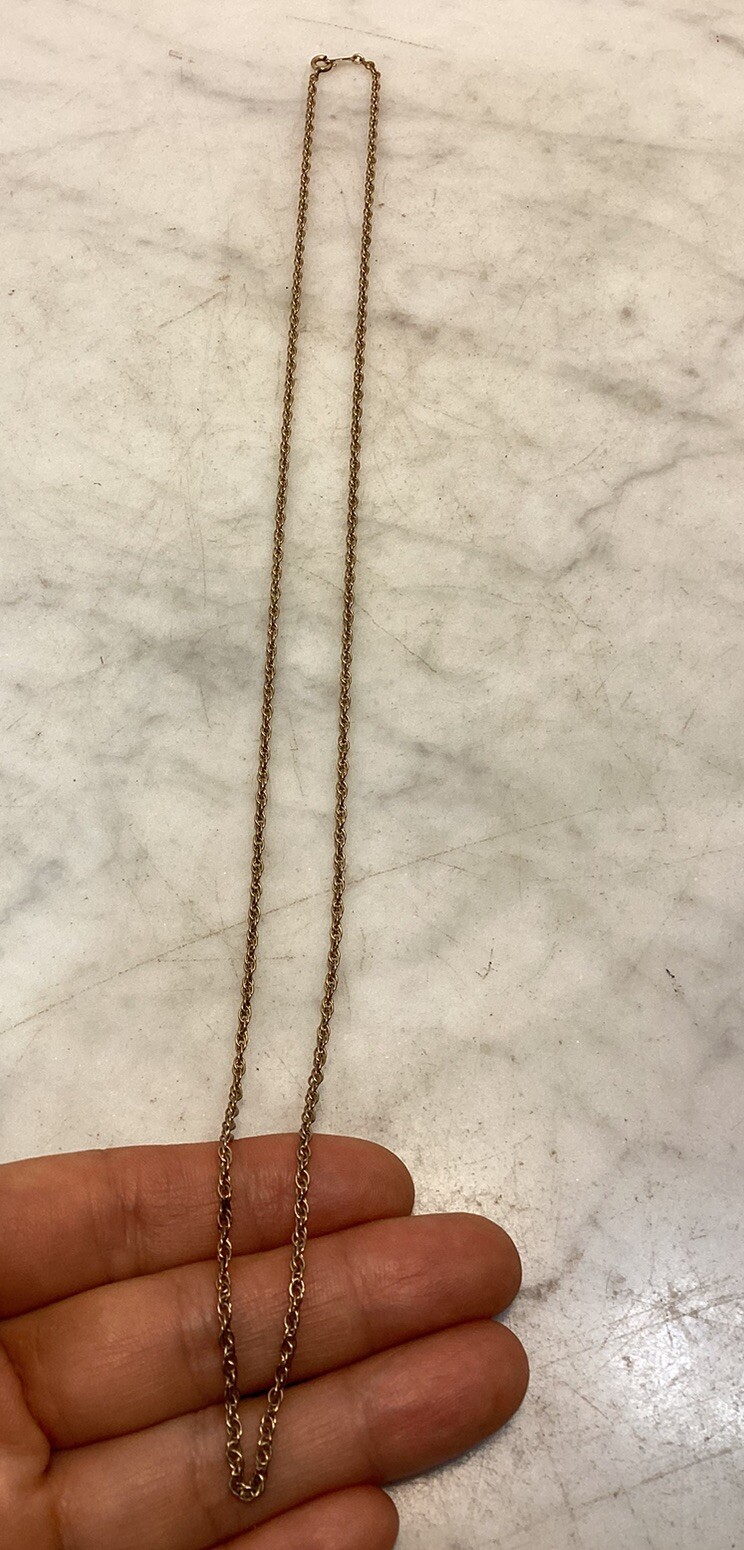 Vintage CA CO Gold Filled Rope Chain Necklace 24” Long