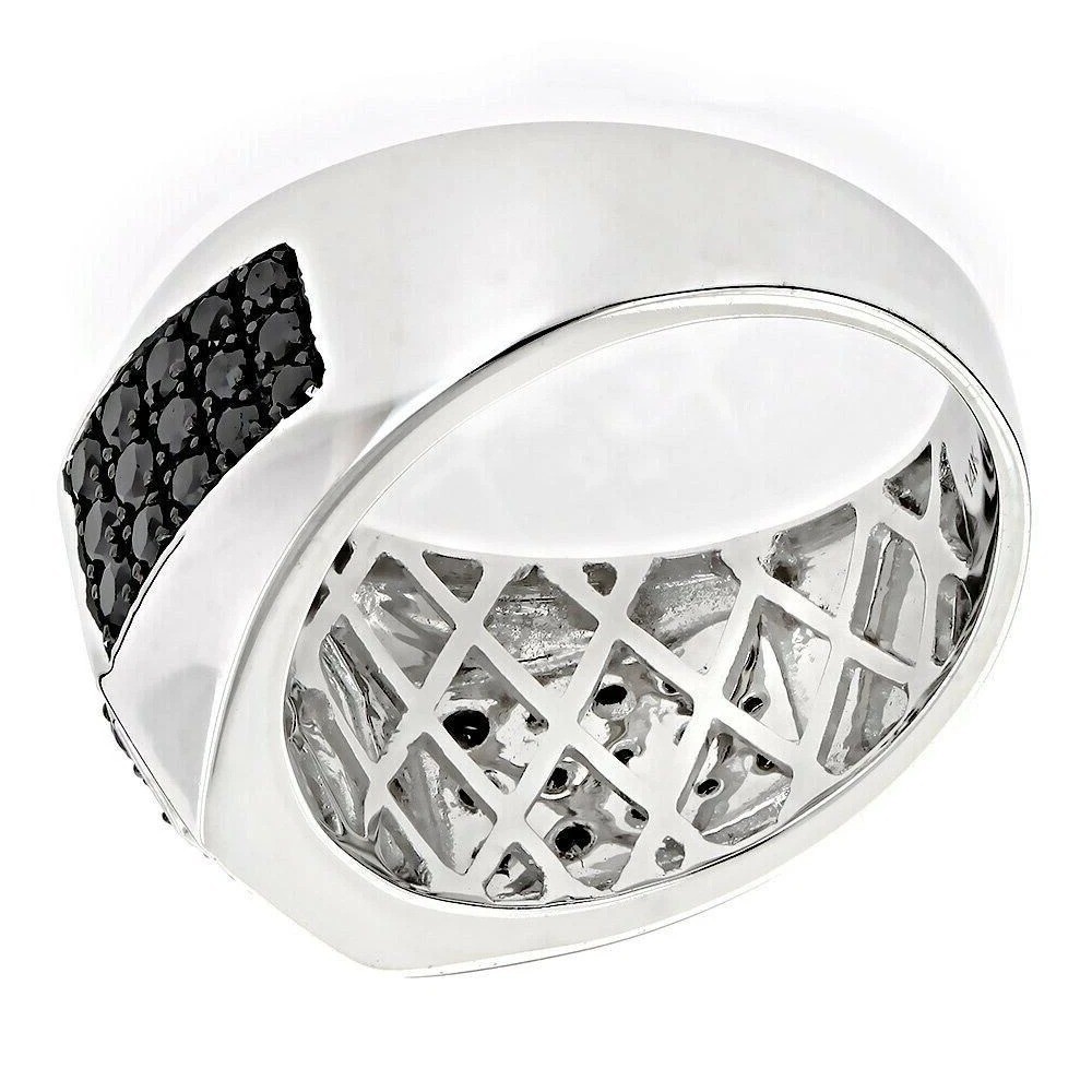 5.20Ct Art Deco Style Lab Created Black Diamond Octagon Men’s White Gold FN Ring