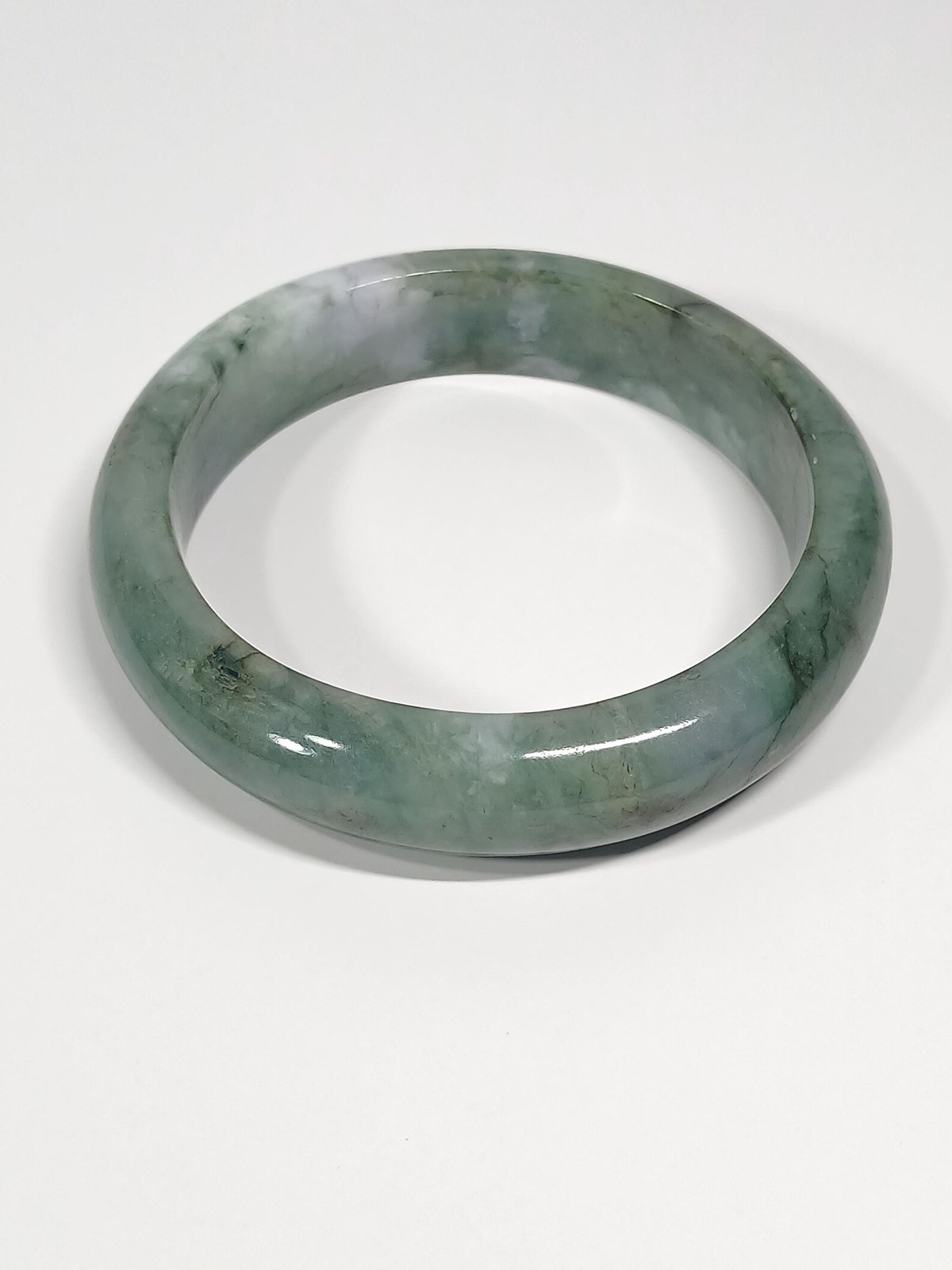 Emerald Vein Jadeite Bangle 67mm Deep Green Vivid Tone 105.8g