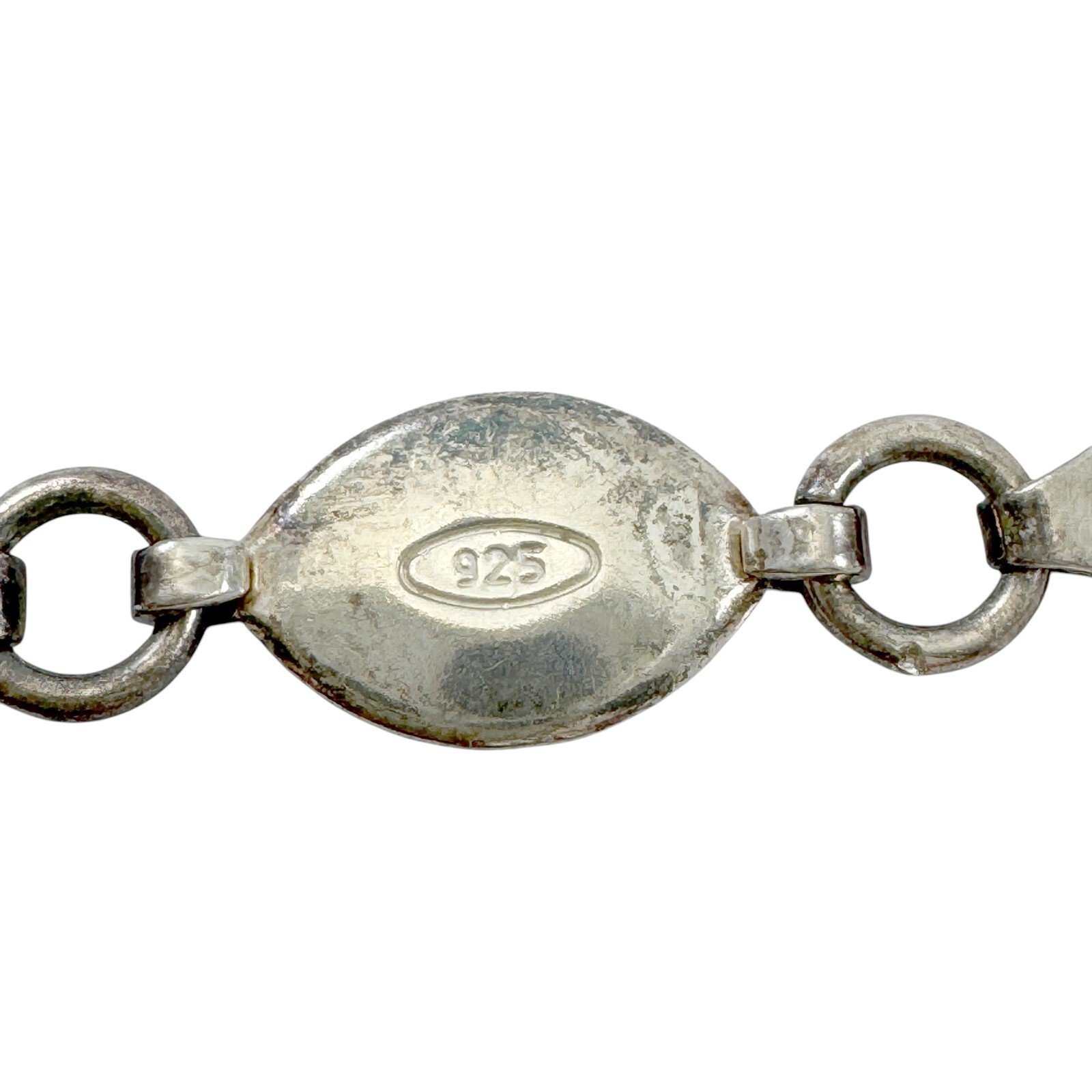 Silverite Bracelet Sterling Silver Flat Cuban Curb Chain Vintage 1970s Italy