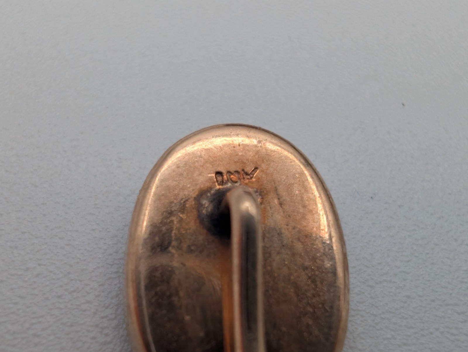 Antique 10K Yellow Gold Marcasite Stickpin with HOLD-ON Patent Safety Clutch