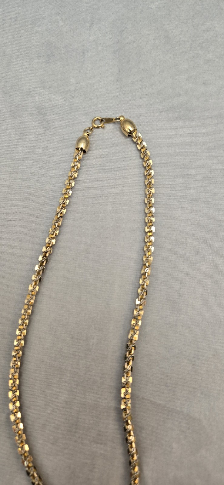 Mix Metal Multi Tone Twist Chain Linked Vintage 16.5 in Choker Necklace