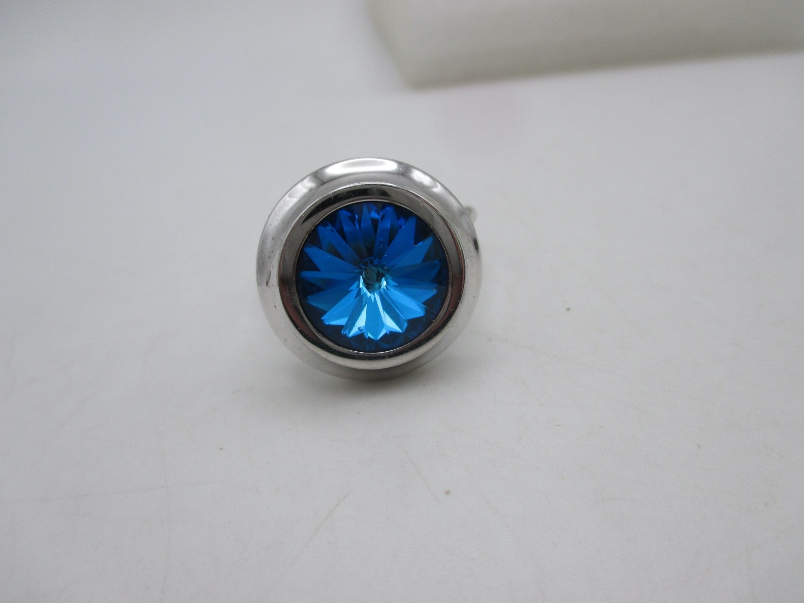 Vintage 1971 Sarah Coventry Liquid Lights Blue Rivoli Ring Adjustable