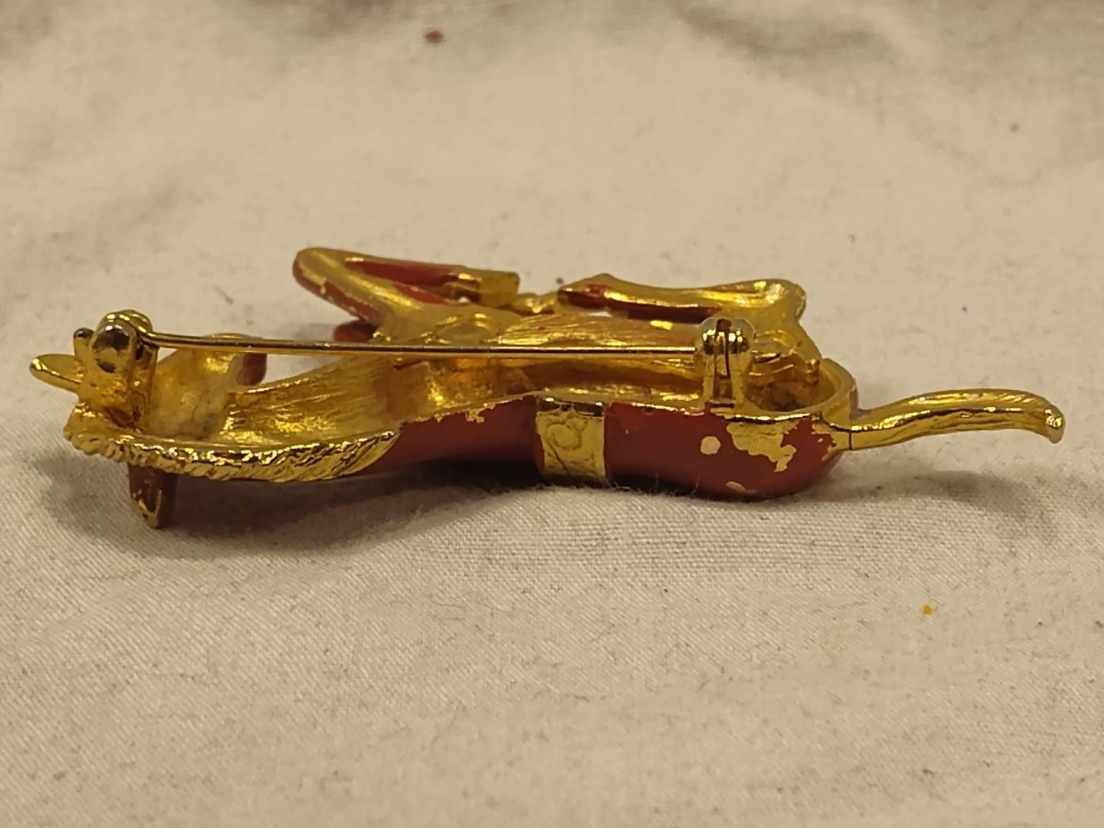 Vintage Red Horse Brooch Pin Equestrian