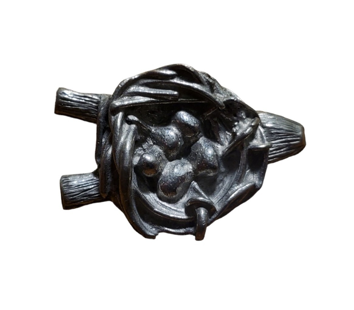 Vintage Pewter Brooch Pin Bird’s Nest Eggs Branch Signed Clift Metal Jewelry