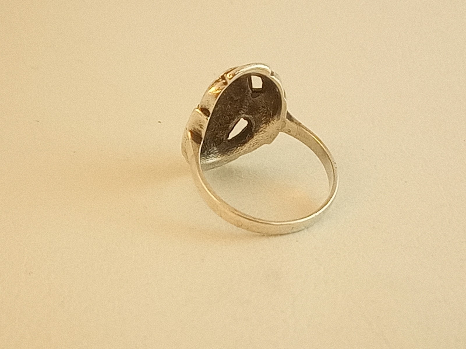 Vintage sterling silver marcasite domed top ring Germany sz 8