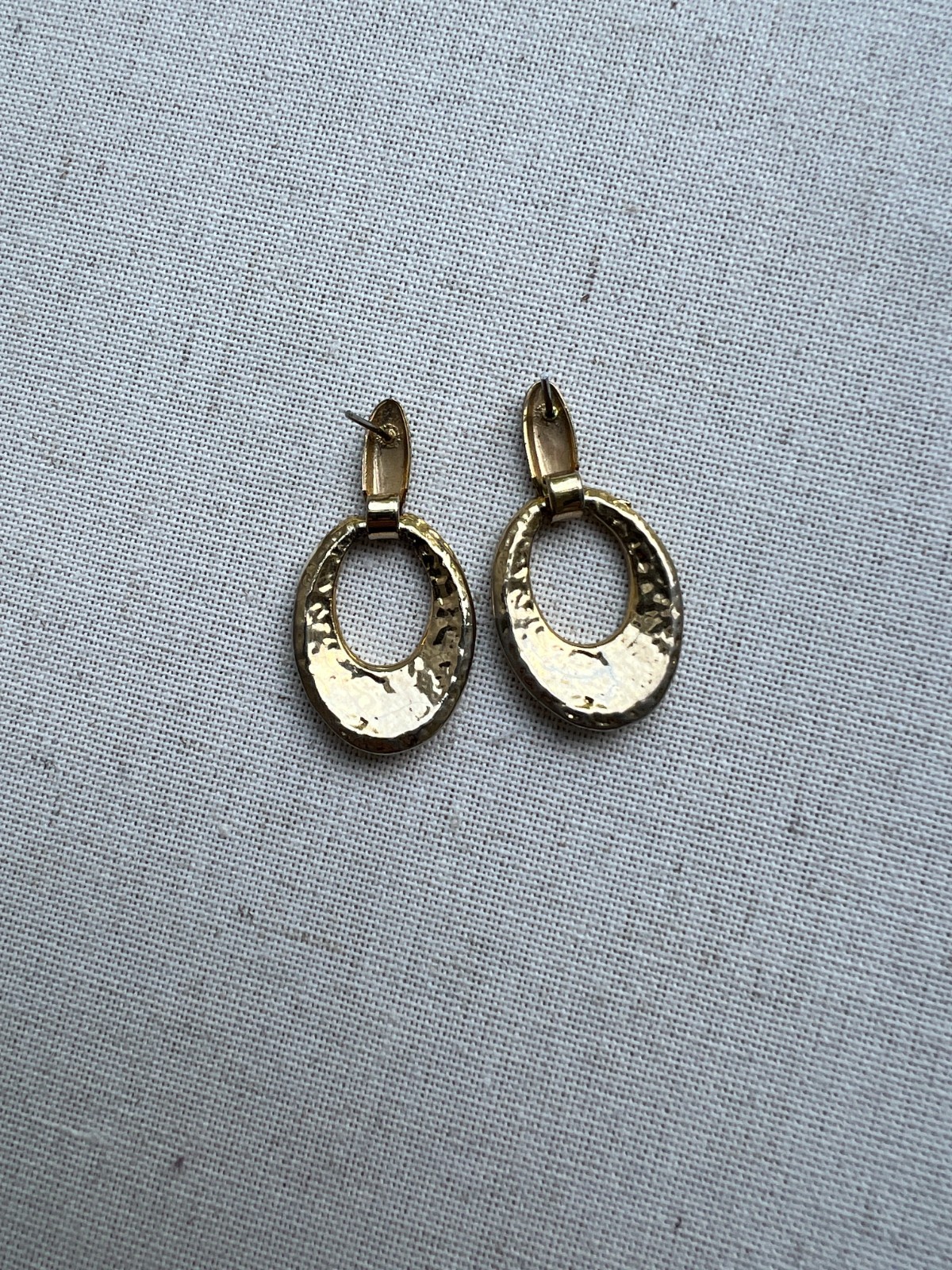 Lot of 3 Vintage White and Gold Enamel Earrings 1980s-90s (No backs)