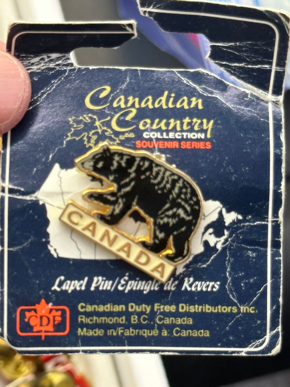 CANADA Grizzly Bear Canadian County Collection Souvenirs Vintage Tack Pin T-6766