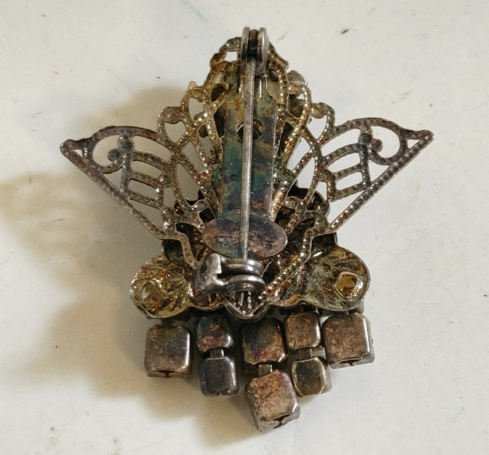 3 Vintage Angel Jane Davis Brooch Pins AOL Rhinestones Silver Gold Tone Brooches