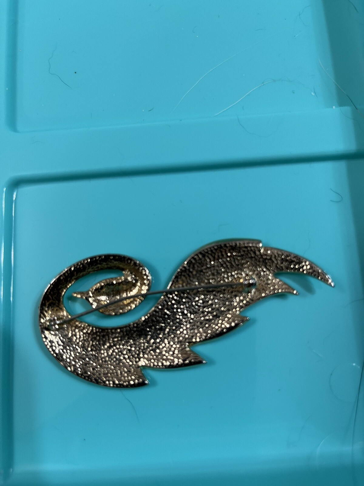 ORENA Paris brooch Gold tone And Black Enamel Bird Vintage 3” X 1-1/4”