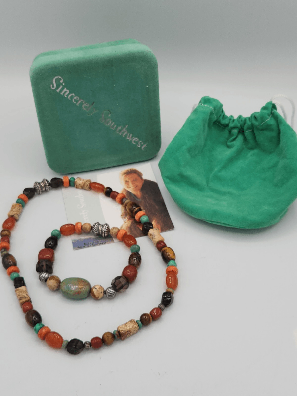 Carolyn Pollack Multistory Necklace And Matching Bracelet With Various Gemstones