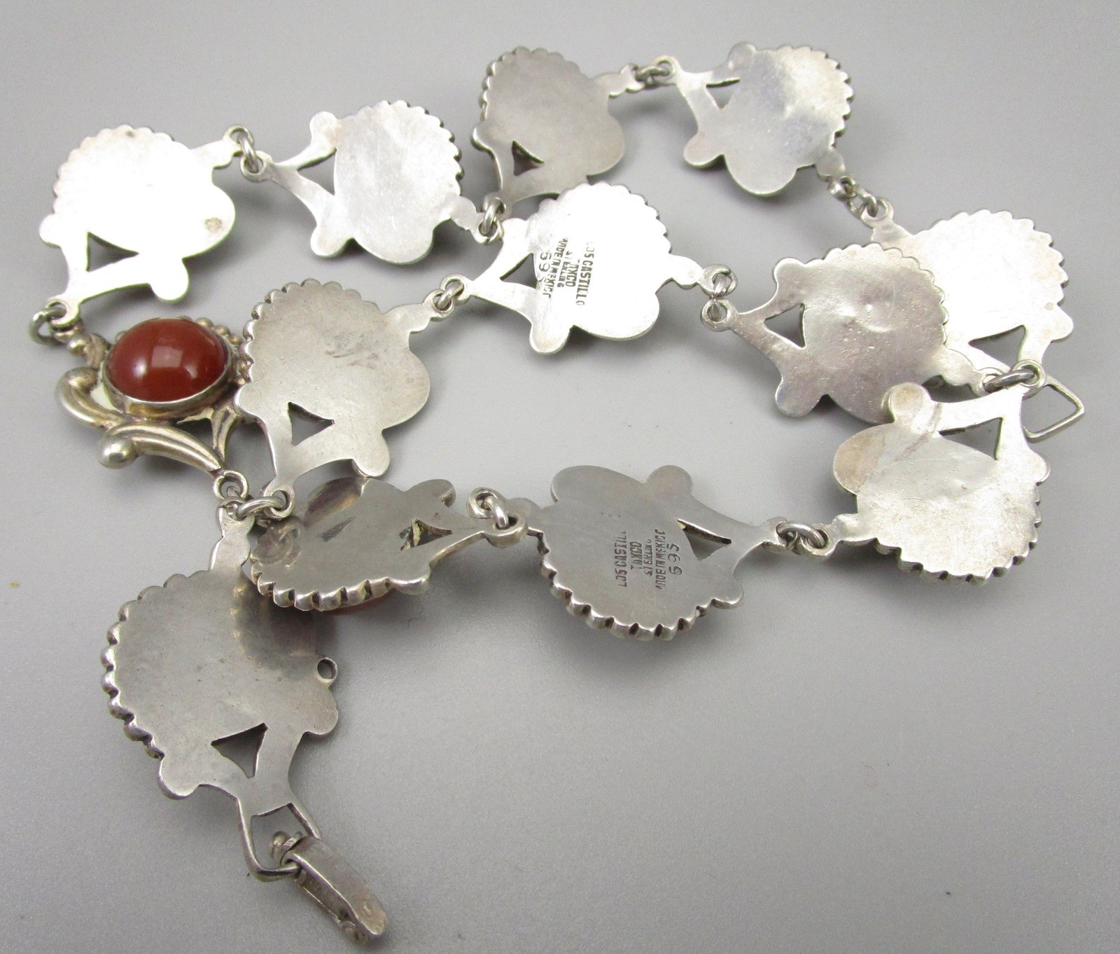 GORGEOUS VINTAGE LOS CASTILLO MEXICAN STERLING SILVER KNOT LINK NECKLACE