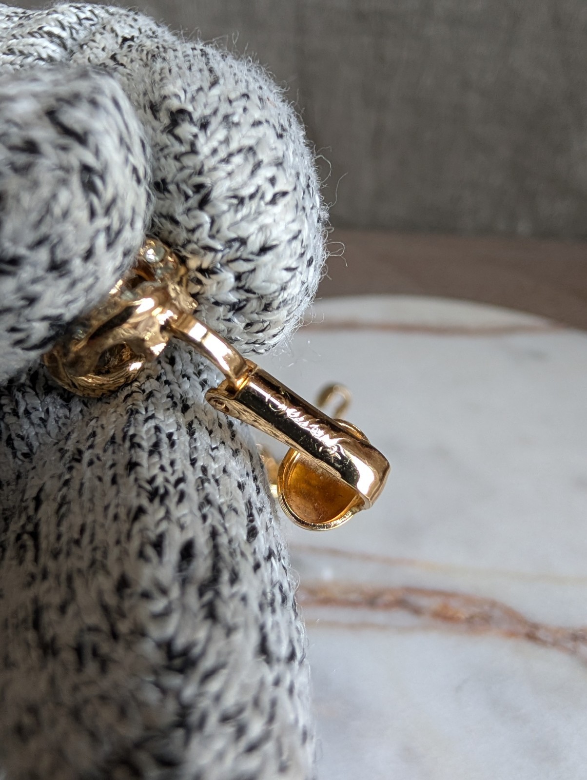 Vintage Christian Dior Gold-Tone Knotted Rope Clip-On Earrings