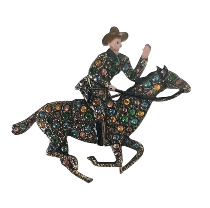 Reinad Paul Revere Rides Patriotic Vintage Figural Pin Unsigned Vintage