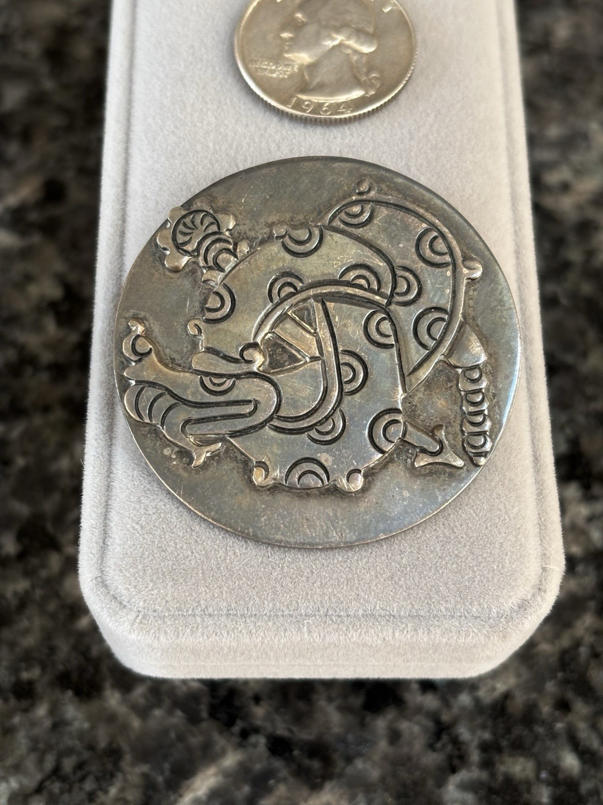 Vintage William Spratling 980 Sterling Silver Quetzalcoatl Dragon Brooch Mexico