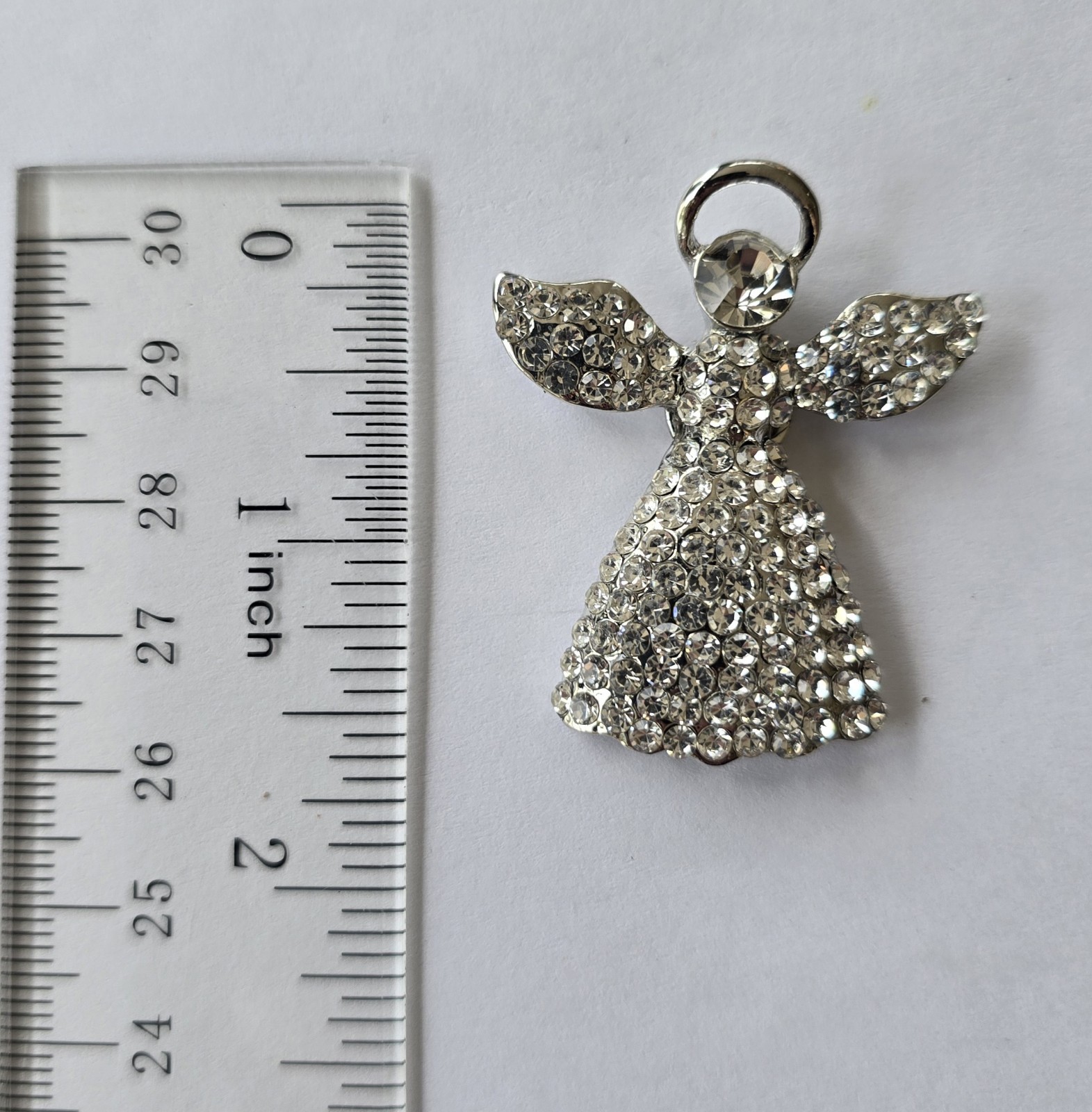 Sweet Silver Angel MAGNETIC Brooch. Angel jewelry, Christmas. Remembrance gift.