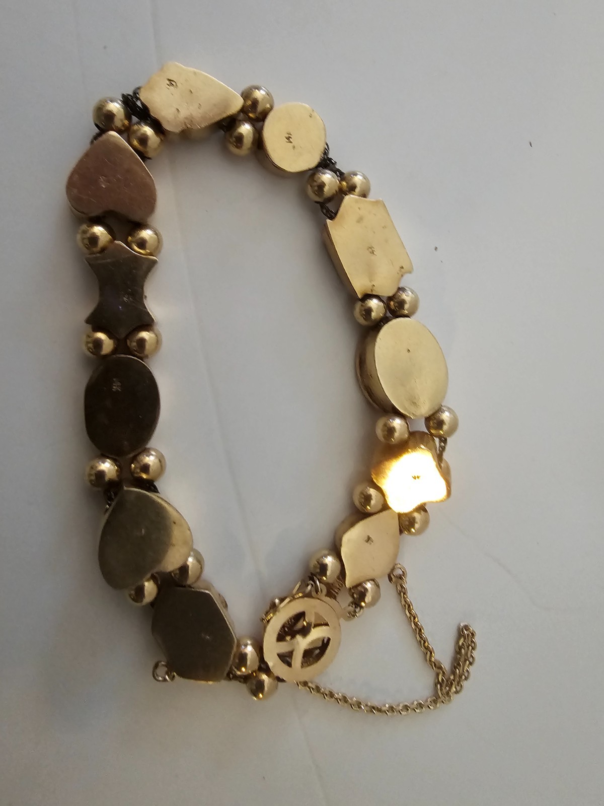 Antique Victorian 14K Gold Slide Bracelet 11 Charms 28g GIA Appraised