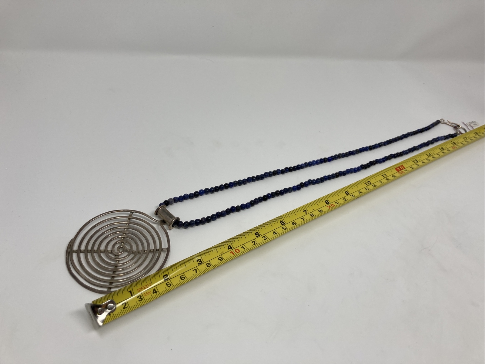 Dominique Dinouart DDD Mexico sterling silver lapis lazuli Drop Pendant necklace