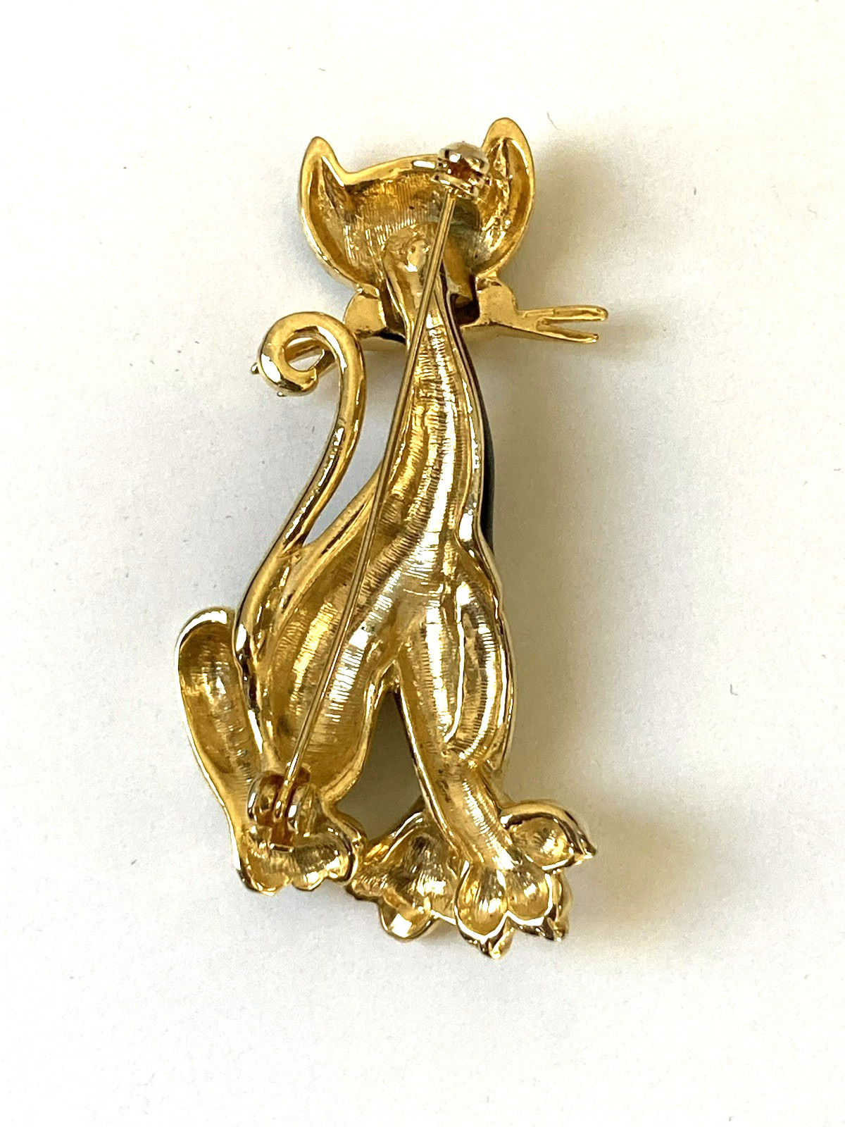 1950s-1980s Cat Brooch Lot of 4 with Boucher Siamese Cat and 1950s Hep Cat