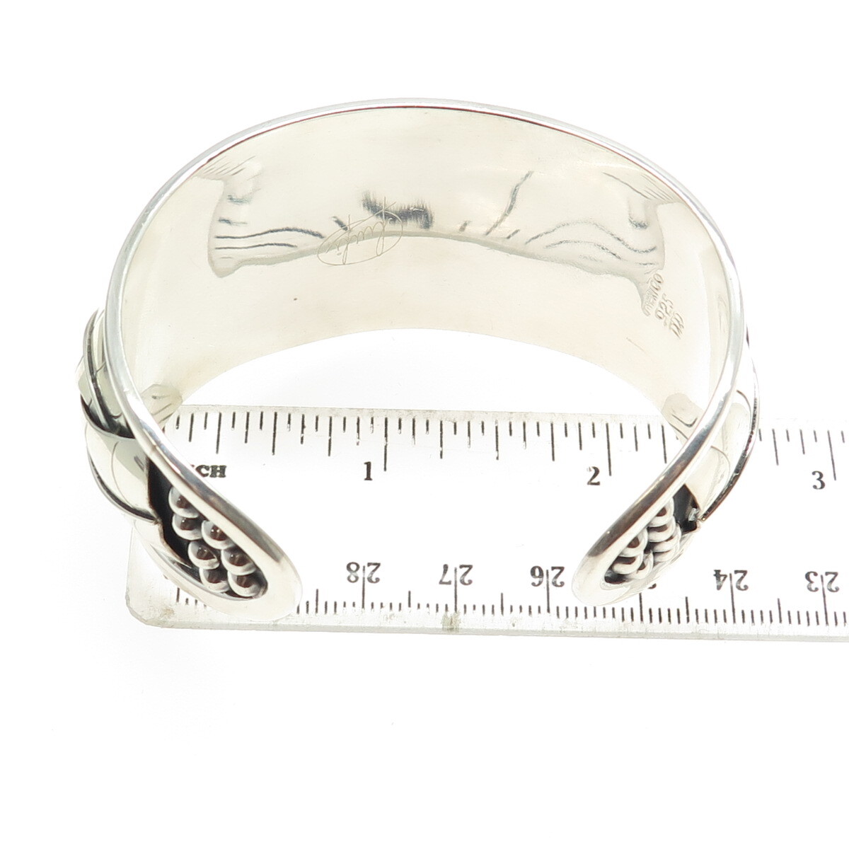 DOMINIQUE DINOUART 925 Sterling Silver Vintage Mexico Modernist Bracelet 6.75″