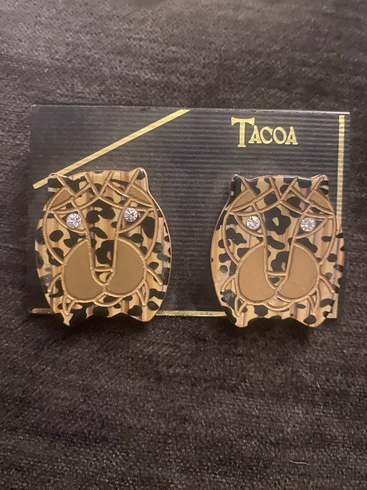 Vintage Tacoa Cheetah Earrings And Brooch/Pin Set New Never used.