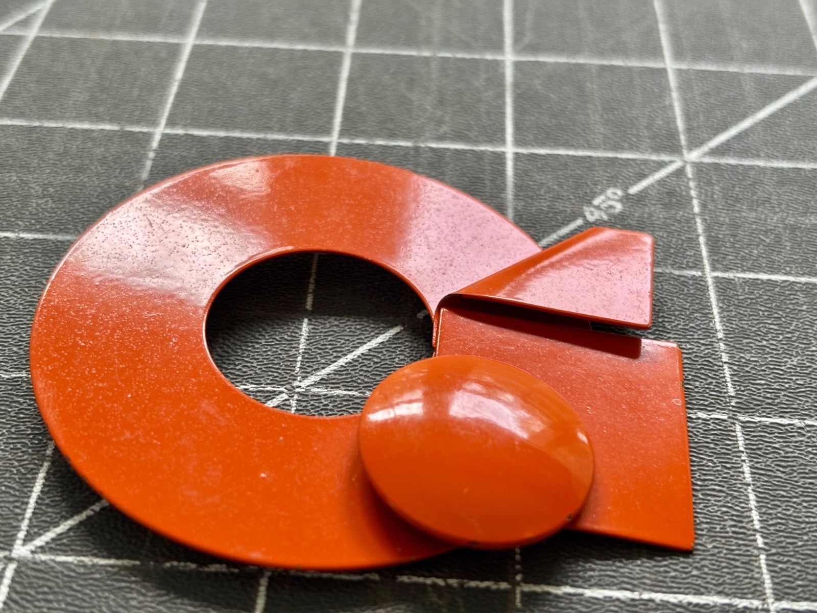 1960s MOD Style Vintage BROOCH~groovy PIN~ UNIQUE Thin Metal Design~Eye Catcher!
