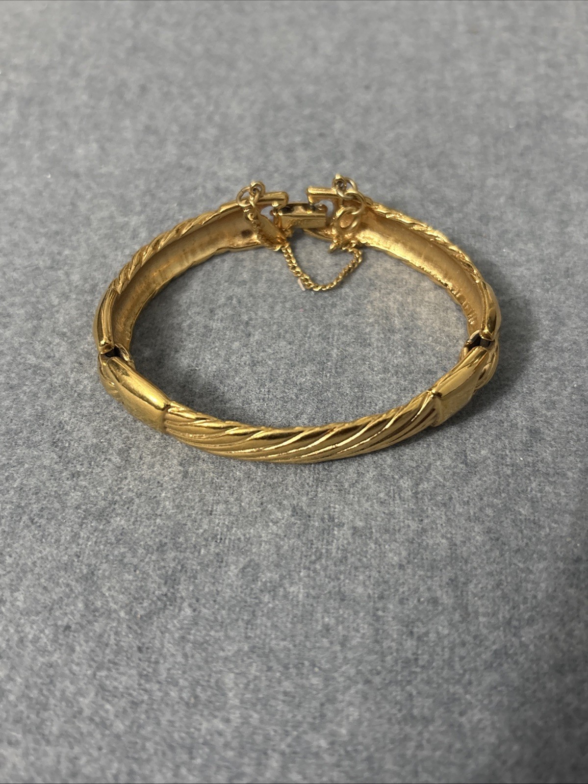 Vintage Monet Gold Tone Bracelet Bangle Lot Of 3 Clamper Bar Link Safety Chain