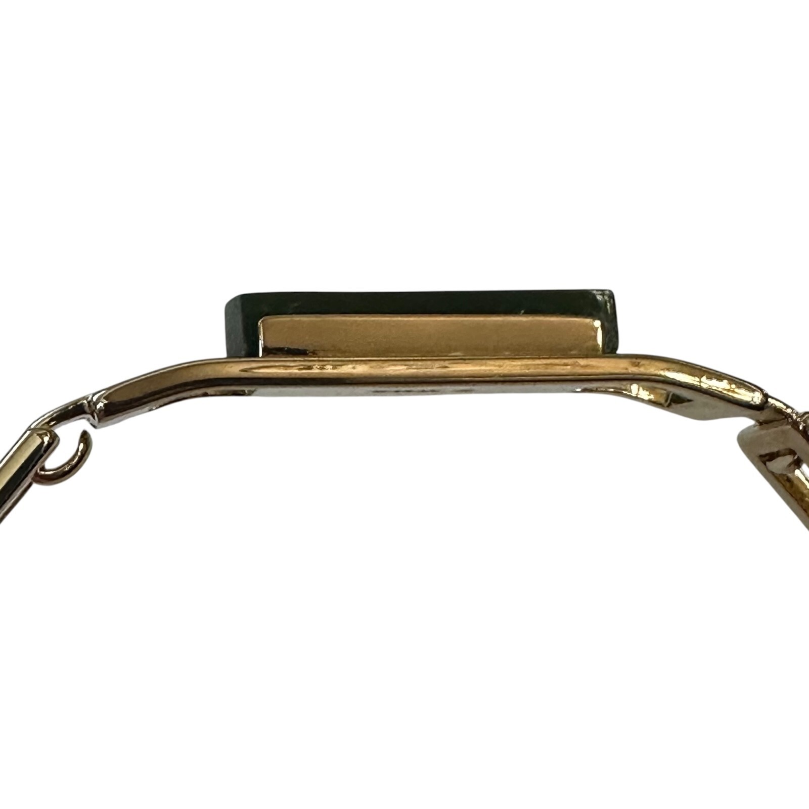 Vintage 1978 Avon Treasured Genuine Jade Bar Hinged Bangle Bracelet 6¼” Goldtone
