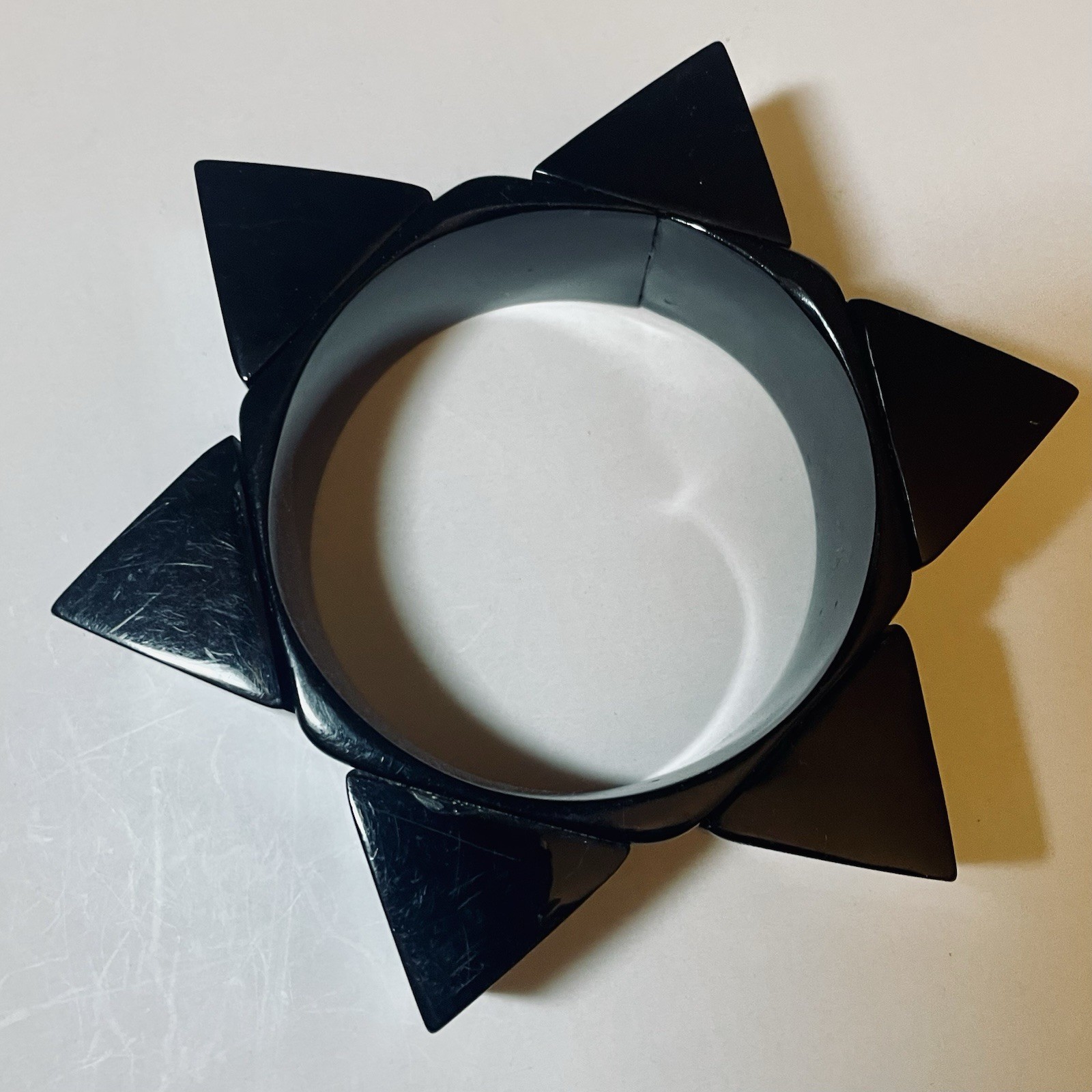 Vintage Lucite Bangle — Very Unusual Star Shape Book Piece