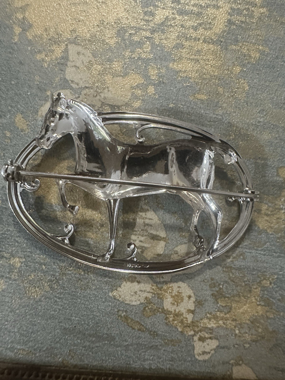 Vintage Equestrian Sterling Silver Horse Pin Brooch