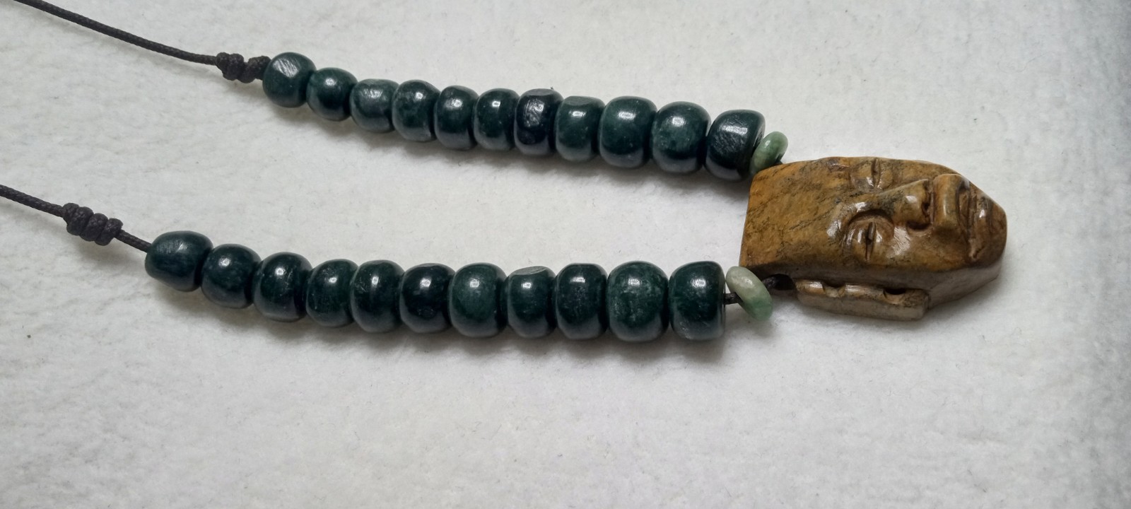 Toltec Modern Precolombia Mask With Guatemala Beads Neckalce.