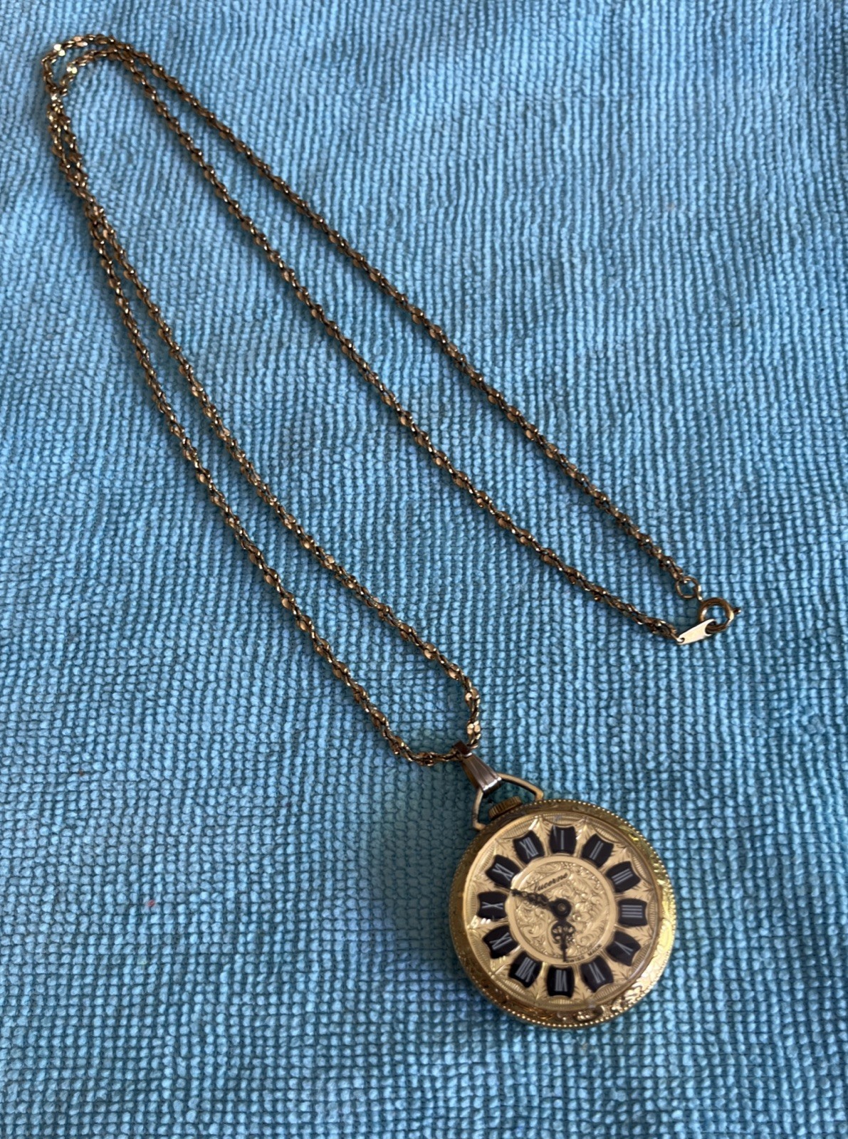 Vintage Lucerne Swiss Made Gold-Tone Pendant Watch 1 Jewel Manual Winding Works