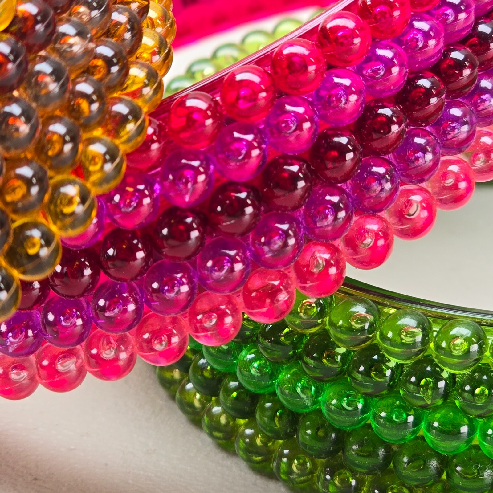 Vintage Acrylic Bangle Bracelet Lot West Germany Red Green Yellow Size 8