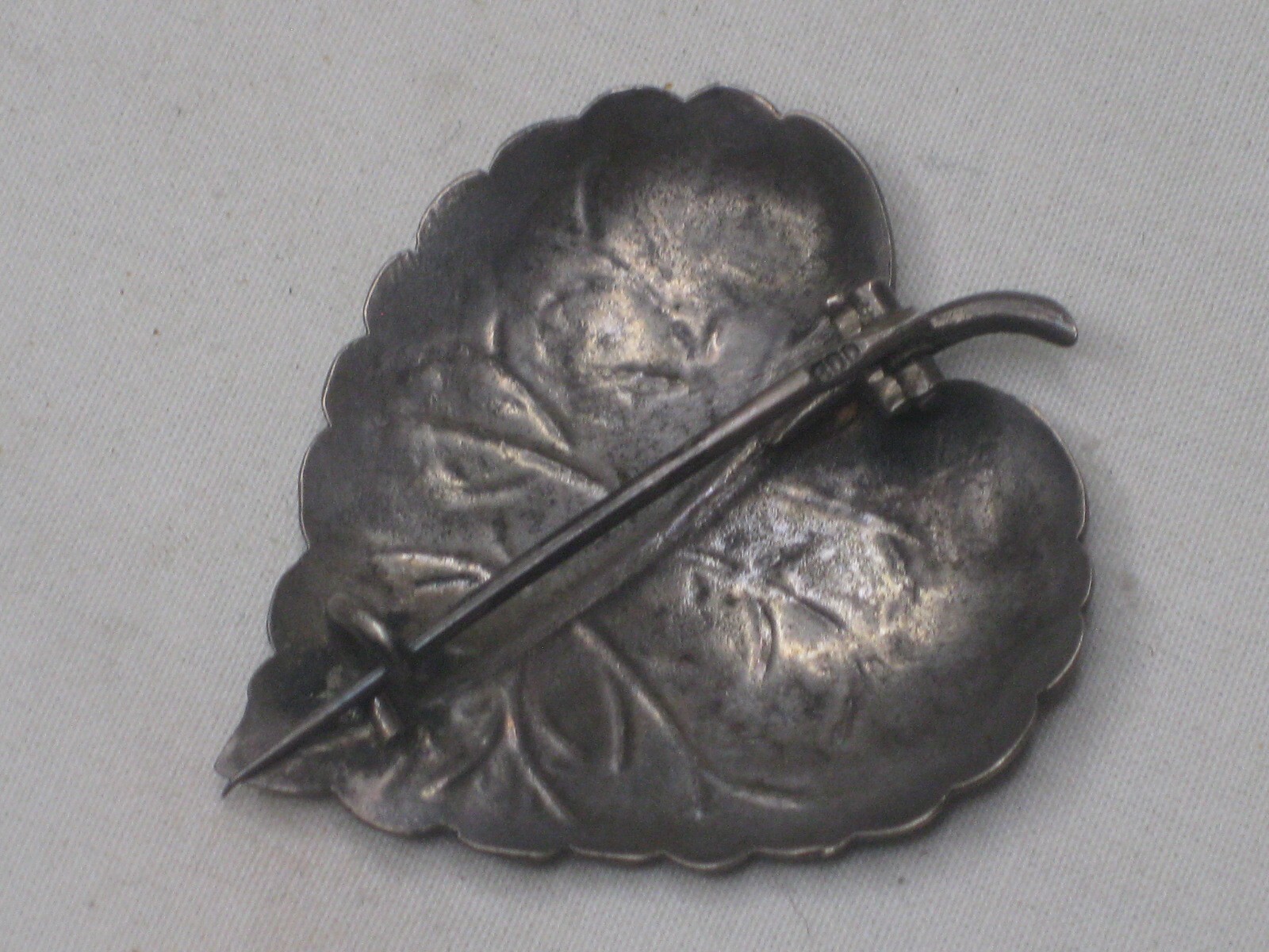 vintage antique detailed nature leaf 800 silver brooch pin jewelry 6.88 gr