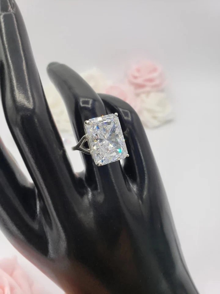 9.5Ct Radiant Cut Lab Created Diamond Engagement Wedding Ring 14K White Gold FN