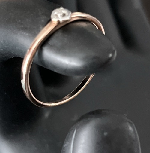 Beautiful Silver 925 Ring In Bronze Tone With Small Stone Size 8