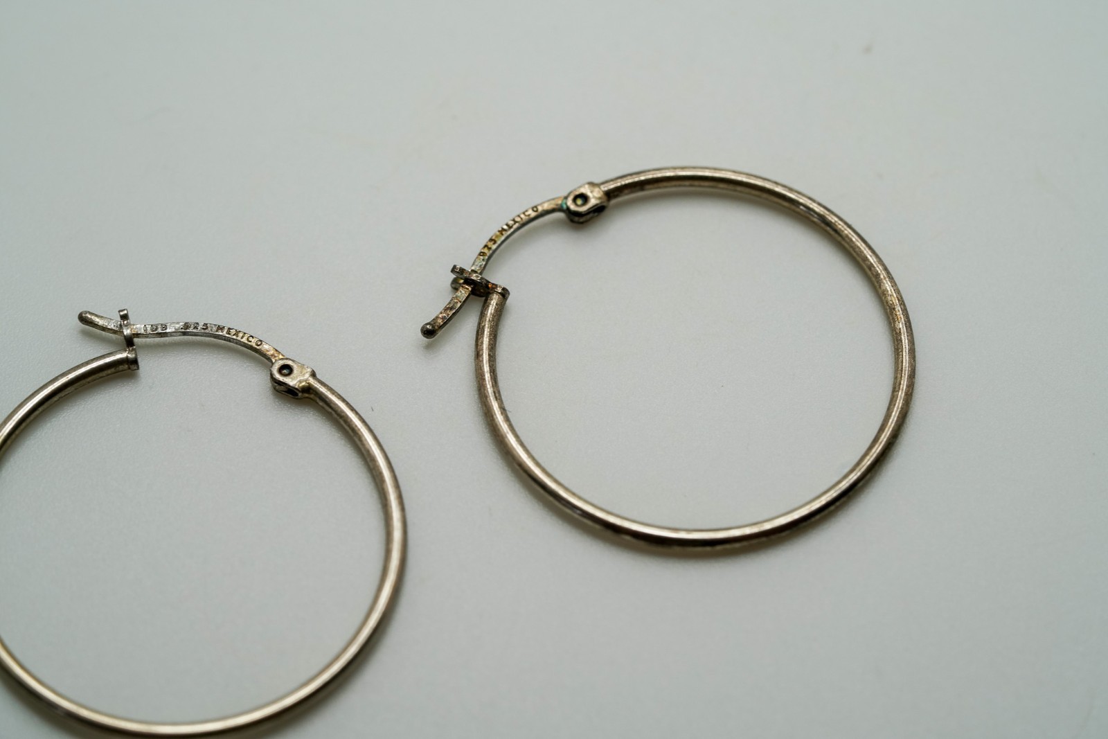 Vintage Classic Sterling Silver Hoop Earrings 3.2cm JB45