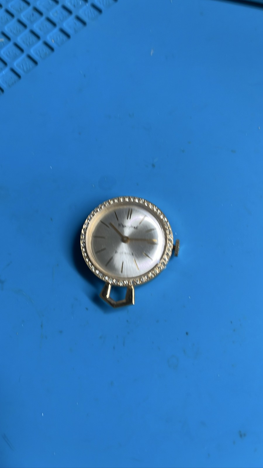 Gold Tone Crawford Watch Pendant Swiss Manual Wind