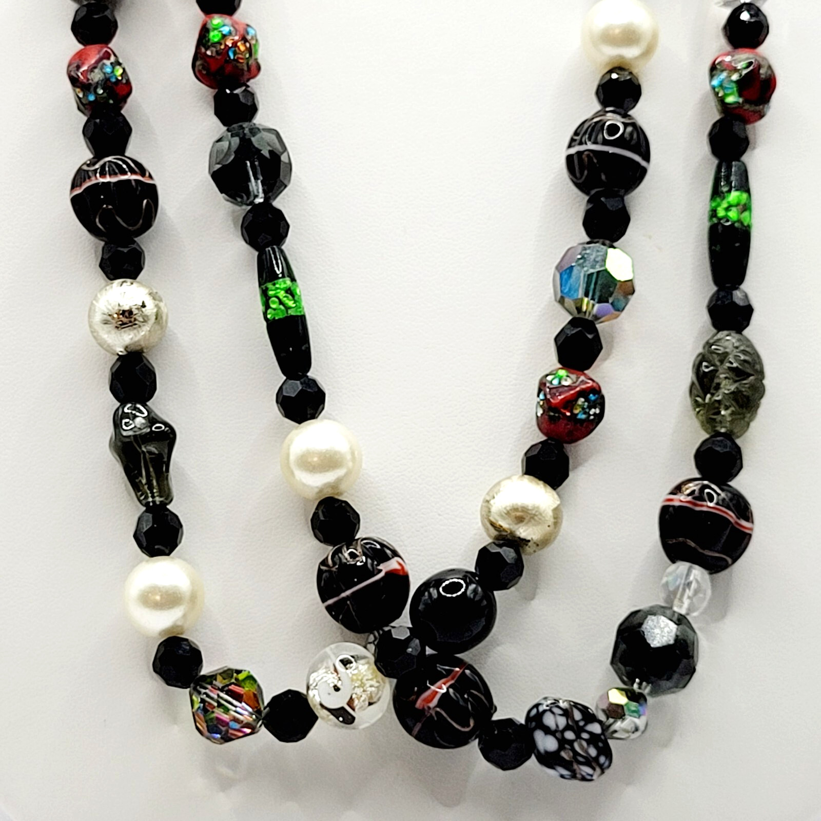 Art Glass Bead Strands Multi Color Style Foil Venetian Lampwork Crystal Necklace